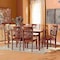 Baxton Studio Nicolette Modern and Contemporary Walnut Brown Finished Wood 7-Piece Dining Set 179-11388-10520-Zoro - alternate 7